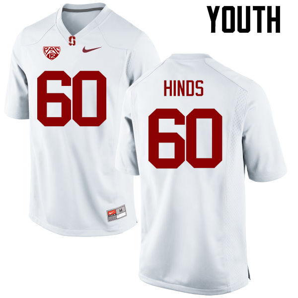 Youth Stanford Cardinal #60 Lucas Hinds College Football Jerseys Sale-White